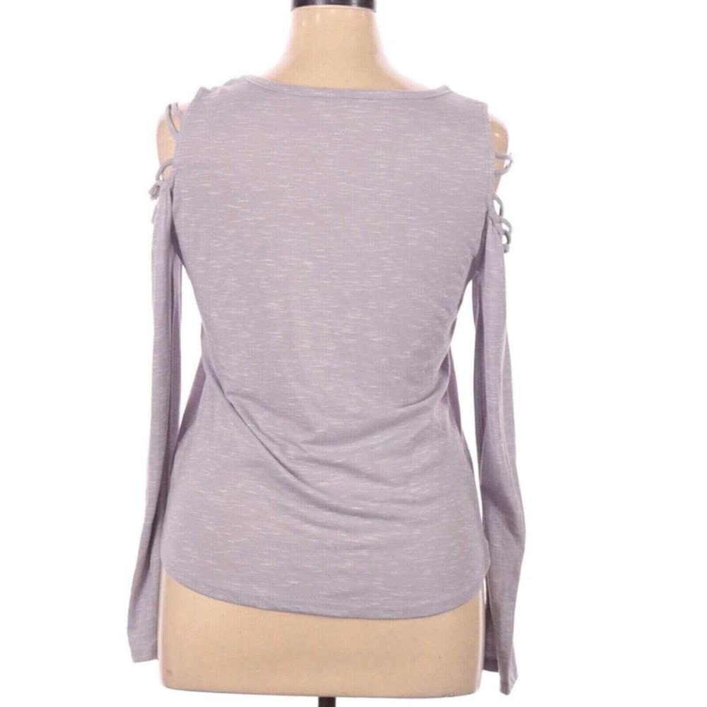 Mudd Cold Shoulder Top Long Sleeve Casual Blouse‎ Purple XL - Picture 3 of 7